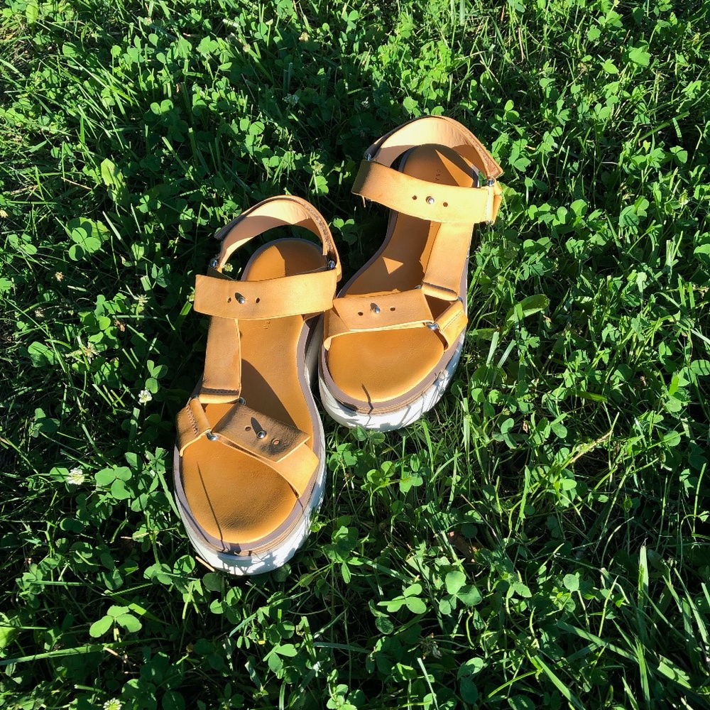 Charles and Keith Platform Leather Sandal